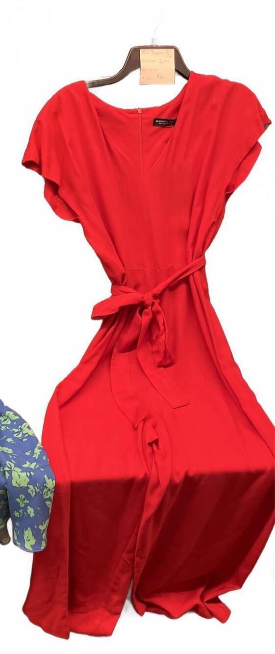 NEW MICHAEL TYLER women's sleeveless jumpsuit in red